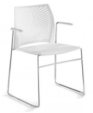 WEB Net Visitor Chair. Fixed Arms. Plastic Mesh Back. 8 Colours
